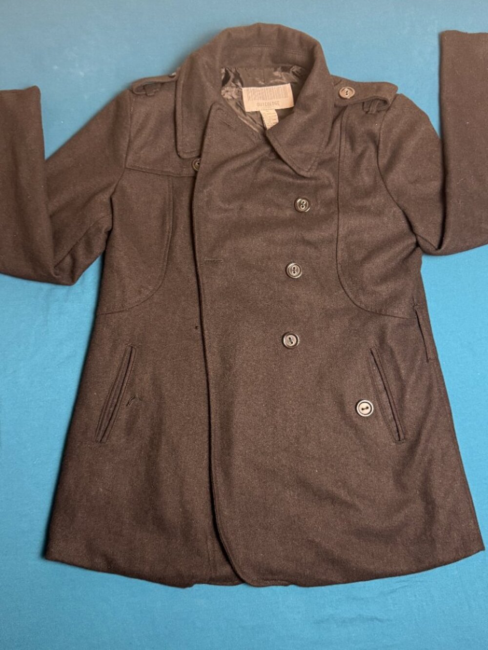 Outer Edge Women’s Coat XLBLACK Wool Blend Peacoat Jacket